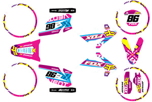 50cc Graphics kit Vent Derapage 2019-2022 Pink Fox | motorcycle stickers | 50cc customization | armysctv