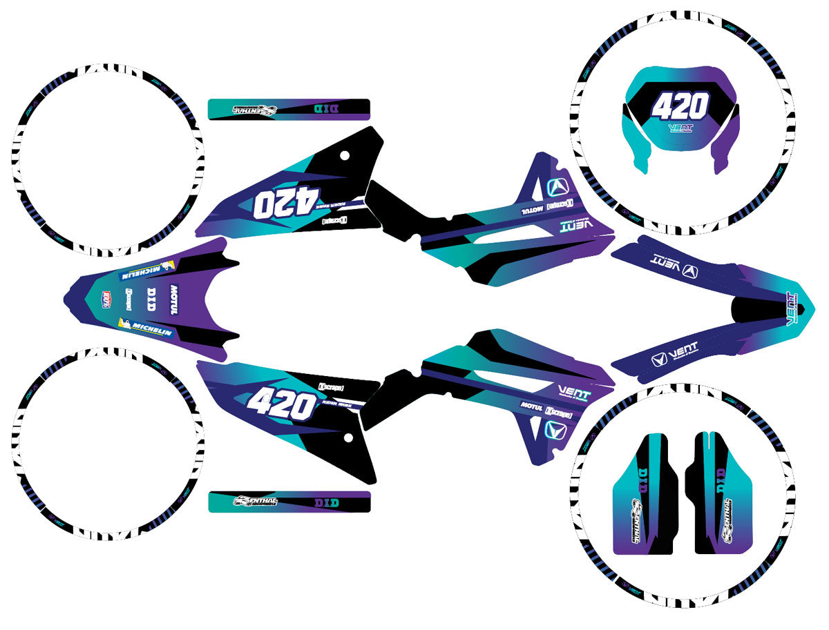 Graphics kit Vent Baja 50cc 2023-2024 Blast | motorcycle stickers | 50cc customization | armysctv