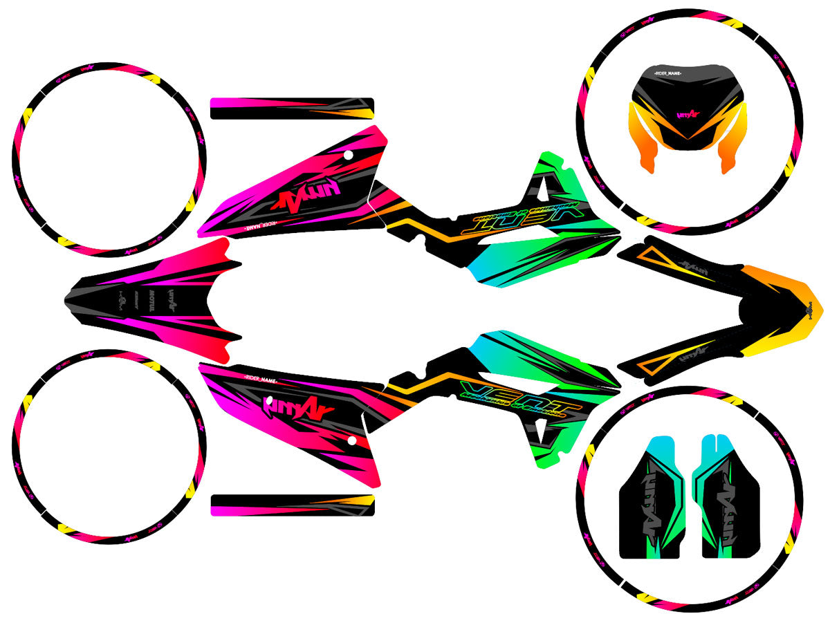 Kit déco Vent Baja 50cc 2023-2024 Eclipse | autocollants moto | personnalisation 50cc | armysctv