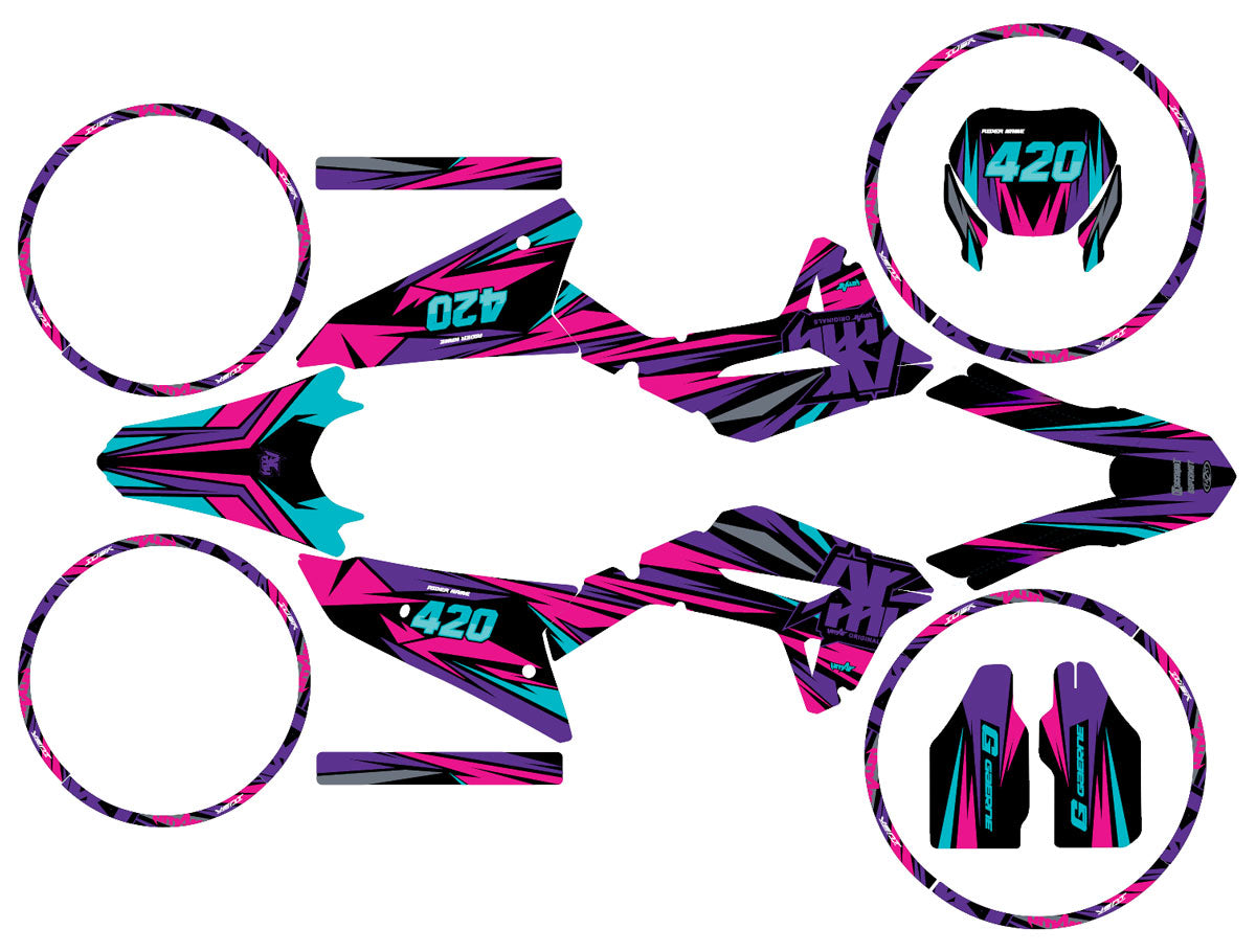 Kit déco Vent Baja 50cc 2023-2024 Electrify | autocollants moto | personnalisation 50cc | armysctv