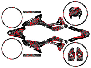 Dekor kit Vent Baja 50cc 2023-2024 Redrum | Motorradaufkleber | Personalisierung 50cc | armysctv