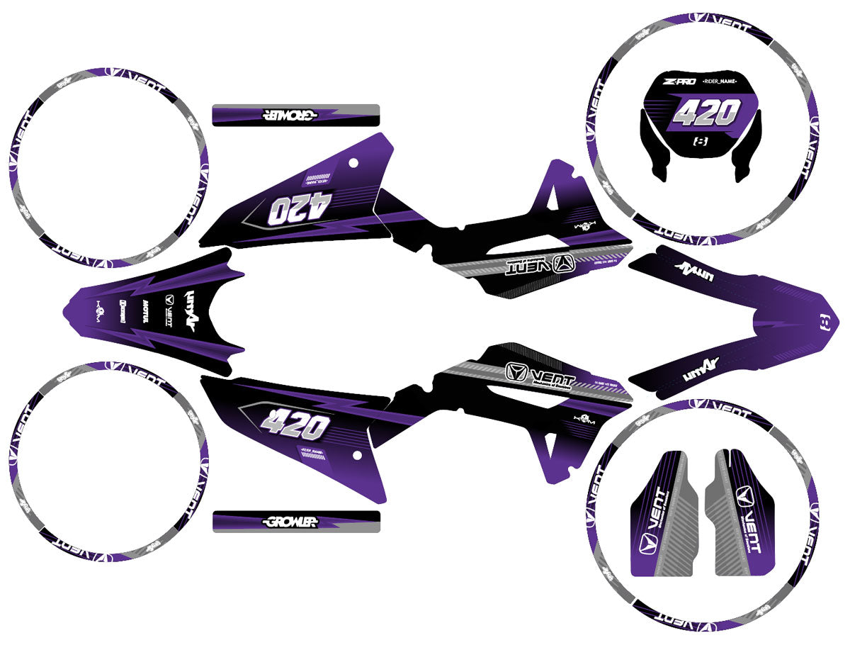 Dekor kit Vent Baja 50cc 2023-2024 Siebte | Motorradaufkleber | Personalisierung 50cc | armysctv