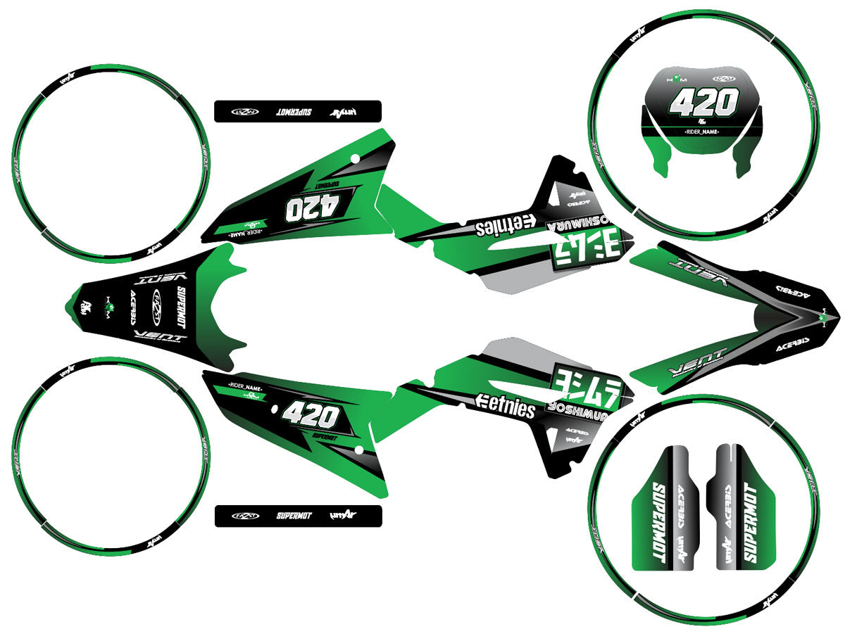 Kit pegatinas Vent Baja 50cc 2023-2024 Yoshi | pegatinas para moto | personalización 50cc | armysctv