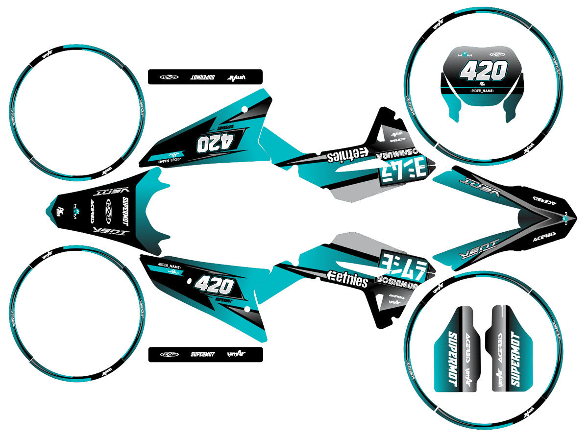 Kit déco Vent Baja 50cc 2023-2024 Yoshi | autocollants moto | personnalisation 50cc | armysctv