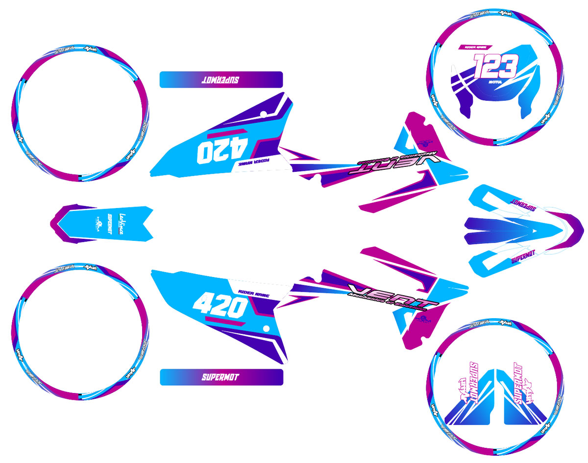 Kit déco 50cc Vent Derapage 50cc 2023-2024 Artisse | autocollants moto | personnalisation 50cc | armysctv