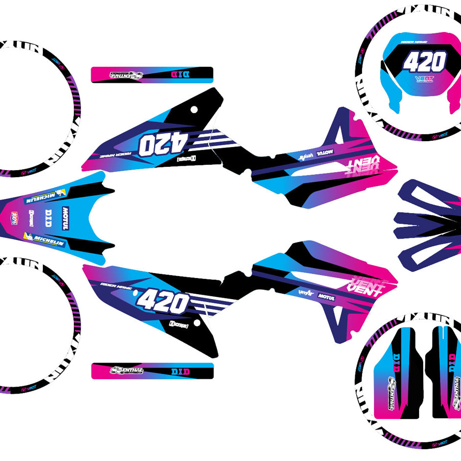 50cc Graphics kit Vent Derapage 50cc 2023-2024 Blast | motorcycle stickers | 50cc customization | armysctv