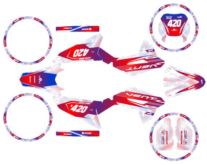 Dekor kit 50cc Vent Derapage 50cc 2023-2024 Frankreich | Motorradaufkleber | 50cc Personalisierung | armysctv