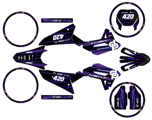 Dekor kit 50cc Vent Derapage 50cc 2023-2024 aus Gold und Platin | Motorradaufkleber | 50cc Personalisierung | armysctv