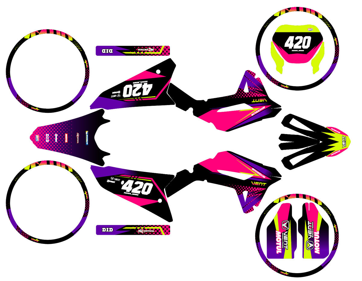 Kit déco 50cc Vent Derapage 50cc 2023-2024 Fiesta | autocollants moto | personnalisation 50cc | armysctv