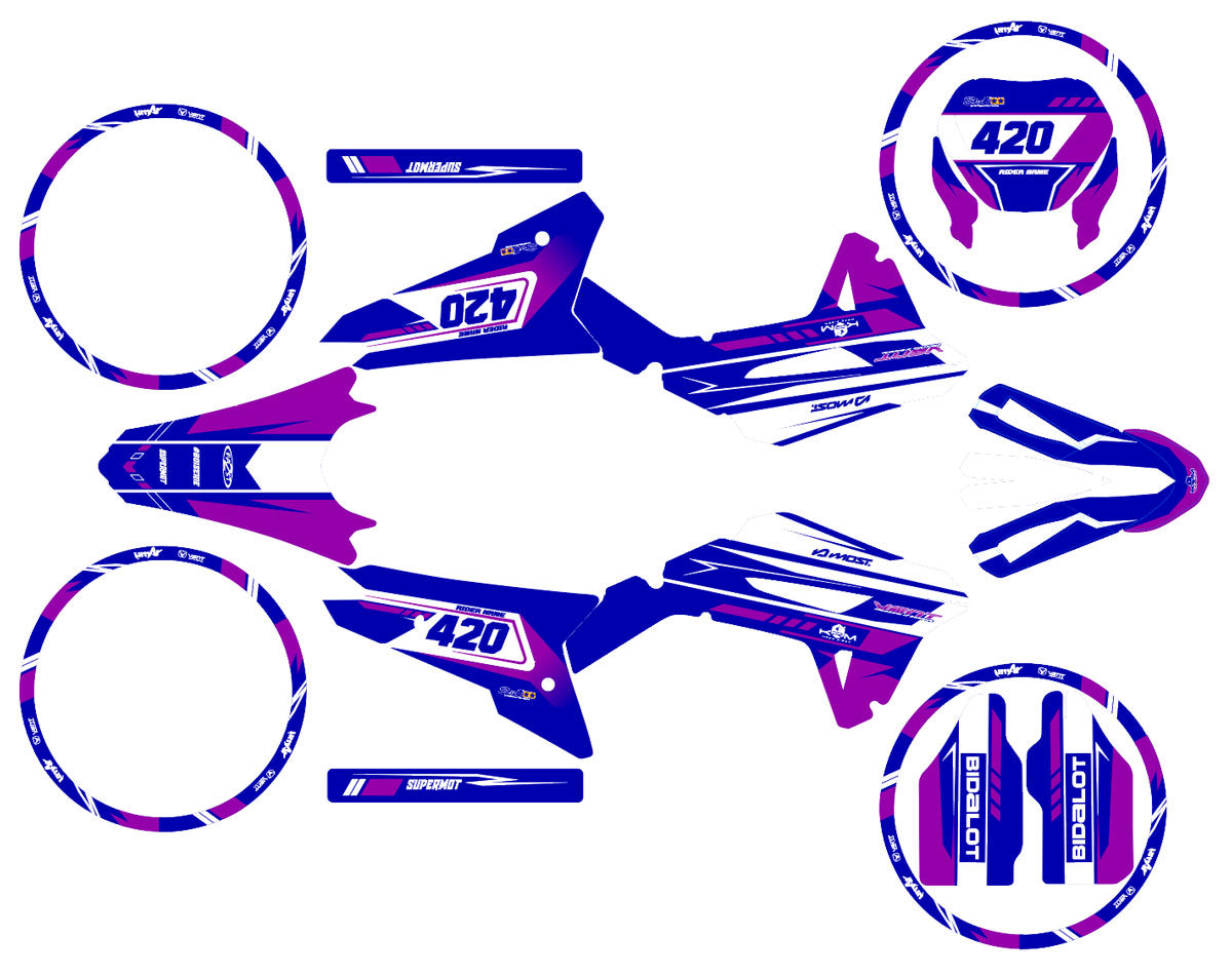 50cc Graphics kit Vent Derapage 50cc 2023-2024 Ninesky | motorcycle stickers | 50cc customization | armysctv