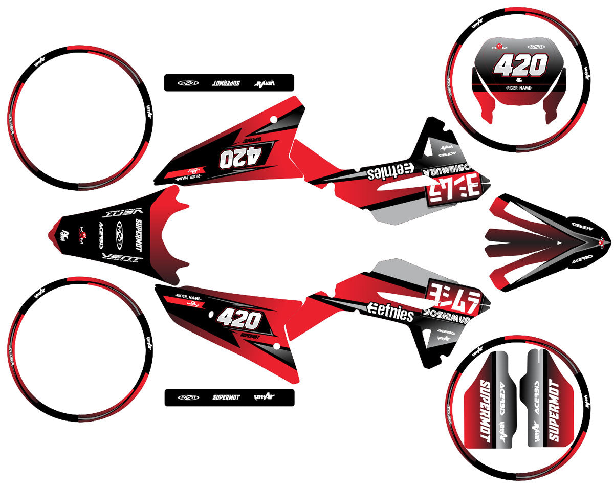 Kit déco 50cc Vent Derapage 50cc 2023-2024 Yoshi | autocollants moto | personnalisation 50cc | armysctv