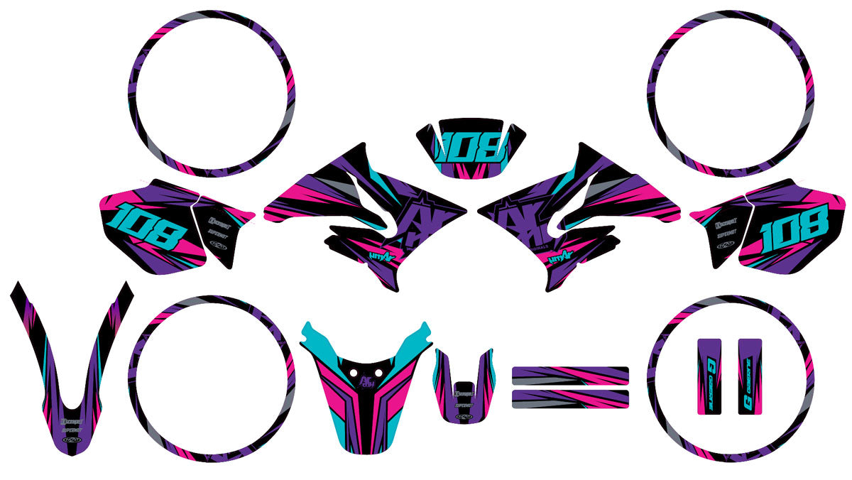 Kit déco Yamaha DT-R 50cc 2004-2012 Electrify | autocollants moto | personnalisation 50cc | armysctv
