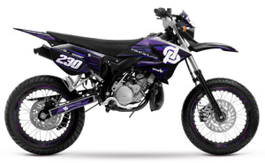 Kit déco 50cc Yamaha DT 2004-2012 D'or et de platine | autocollants moto | personnalisation 50cc | armysctv