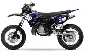 Kit déco 50cc Yamaha DT 2004-2012 D'or et de platine | autocollants moto | personnalisation 50cc | armysctv