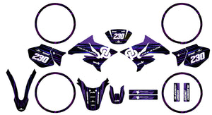 Kit déco 50cc Yamaha DT 2004-2012 D'or et de platine | autocollants moto | personnalisation 50cc | armysctv