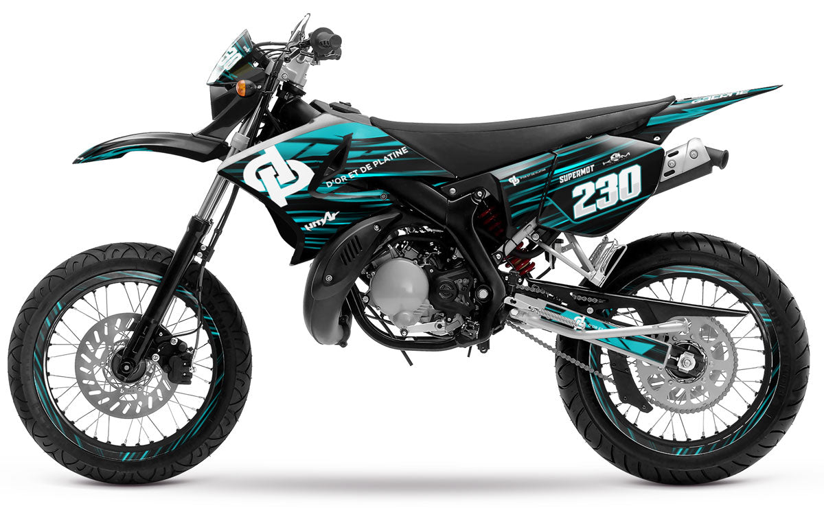 Kit pegatinas 50cc Yamaha DT 2004-2012 de oro y platino | pegatinas para moto | personalización 50cc | armysctv
