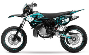 Kit déco 50cc Yamaha DT 2004-2012 D'or et de platine | autocollants moto | personnalisation 50cc | armysctv