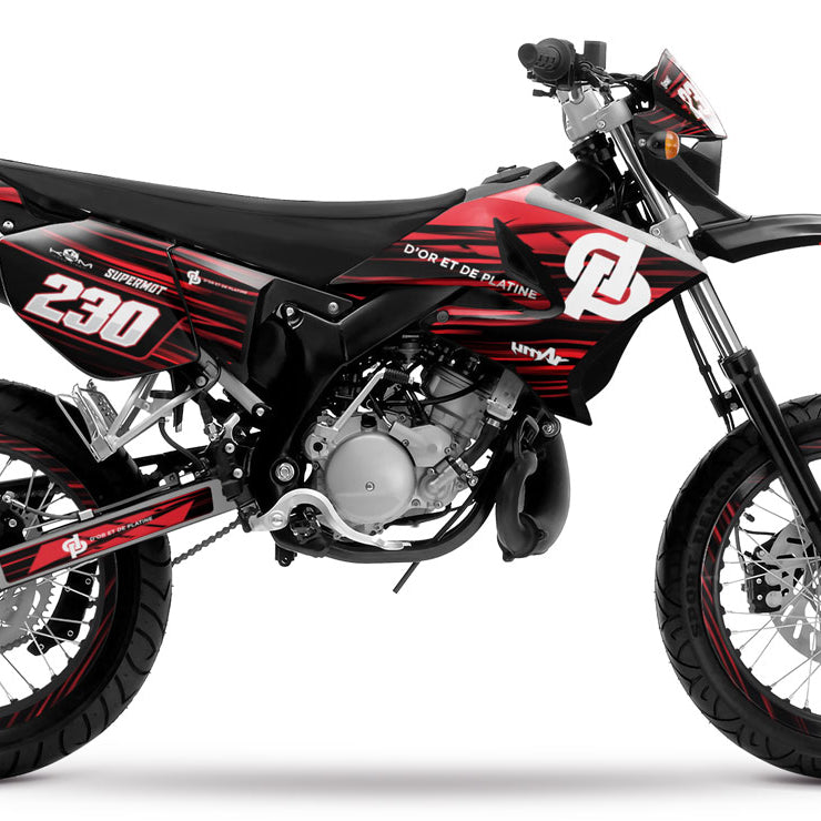 Kit pegatinas 50cc Yamaha DT 2004-2012 de oro y platino | pegatinas para moto | personalización 50cc | armysctv