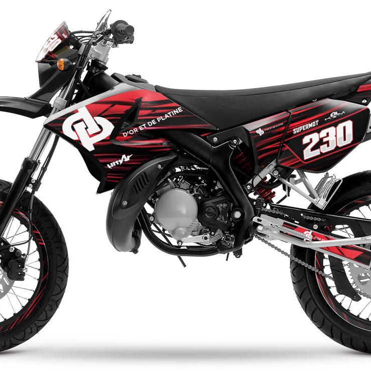 Kit pegatinas 50cc Yamaha DT 2004-2012 de oro y platino | pegatinas para moto | personalización 50cc | armysctv
