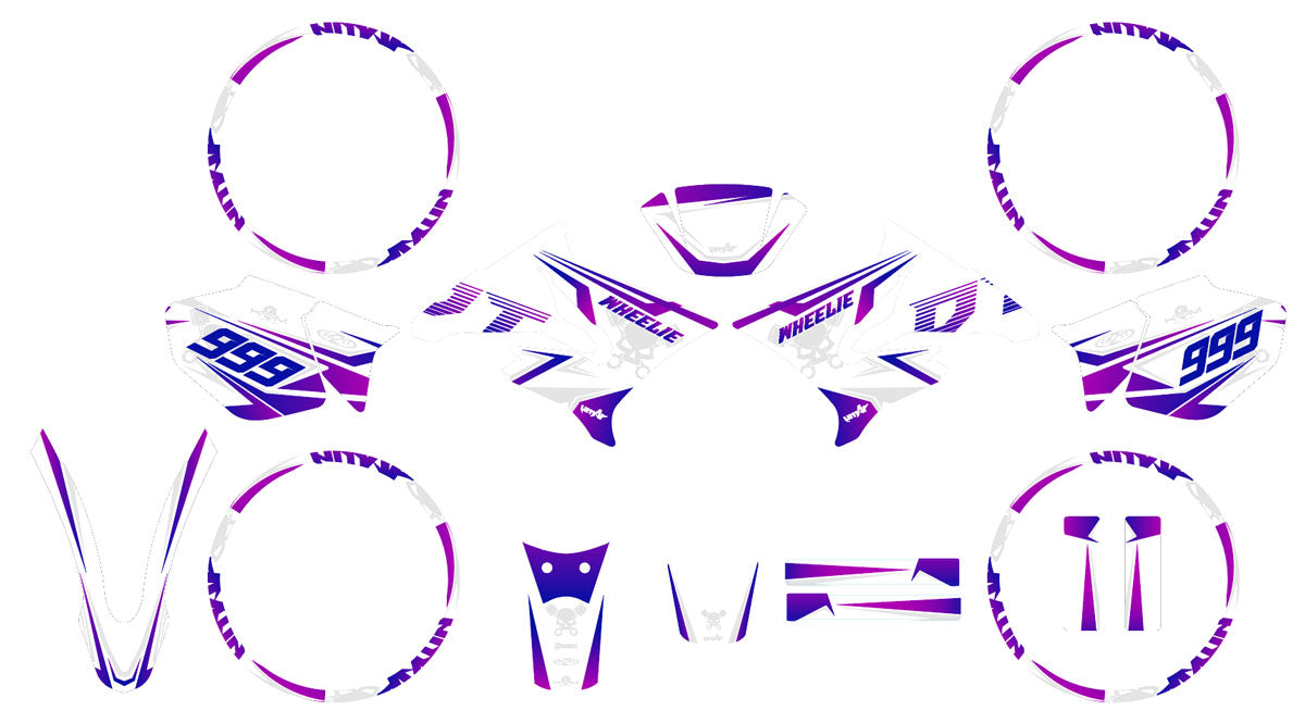 Kit déco 50cc Yamaha DT 2004-2012 Cold style | autocollants moto | personnalisation 50cc | armysctv