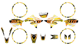 50cc Graphics kit for Yamaha DT 2004-2012 Courtesy | motorcycle stickers | 50cc customization | armysctv