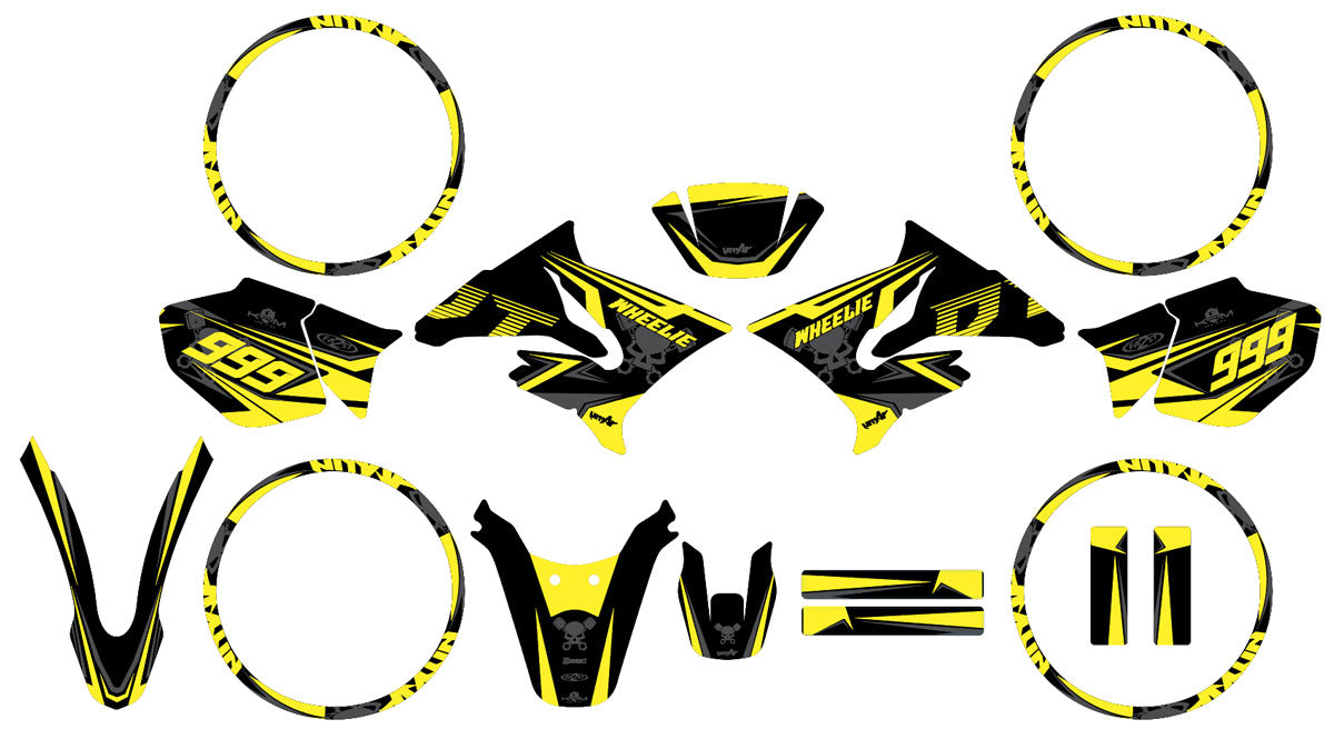 Kit déco 50cc Yamaha DT 2004-2012 Dark Cold | autocollants moto | personnalisation 50cc | armysctv