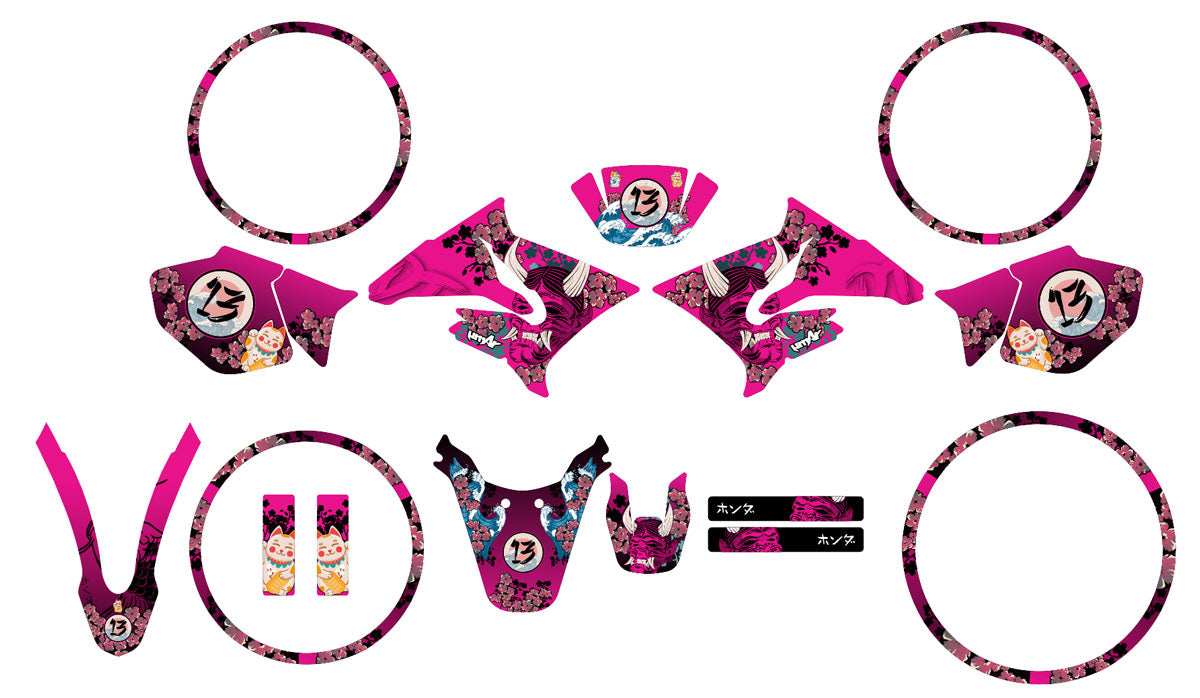 Kit déco Yamaha DT-R 50cc 2004-2012 Arigato | autocollants moto | personnalisation 50cc | armysctv