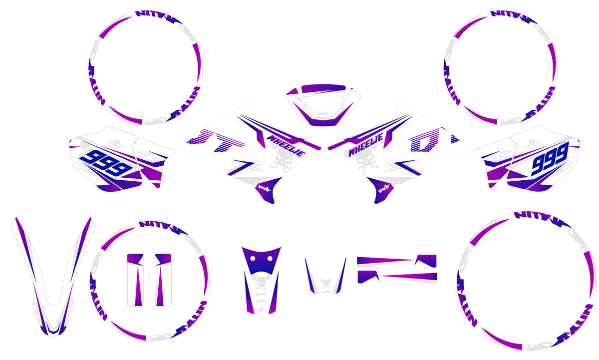 Kit déco Yamaha DT-R 50cc 2004-2012 Cold Style | autocollants moto | personnalisation 50cc | armysctv