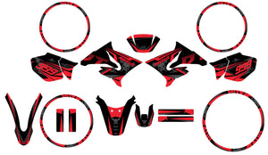 Kit pegatinas Yamaha DT-R 50cc 2004-2012 Oscuro Frío | pegatinas para moto | personalización 50cc | armysctv