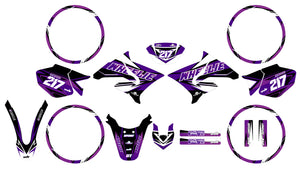 Dekor kit 50cc Yamaha DT 2004-2012 Crazy Lilaks | Motorradaufkleber | Personalisierung 50cc | armysctv