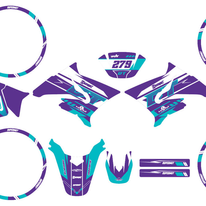 Kit pegatinas 50cc Yamaha DT 2004-2012 Skynine | pegatinas para moto | personalización 50cc | armysctv