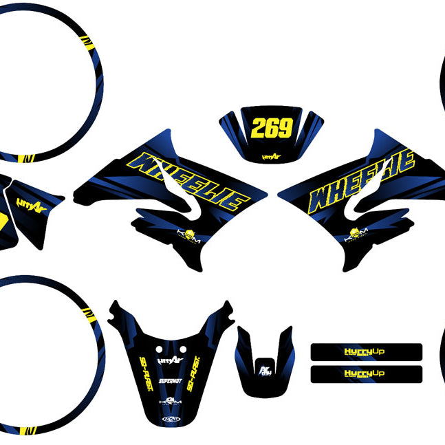 Kit pegatinas 50cc Yamaha DT 2004-2012 Sunny | pegatinas para moto | personalización 50cc | armysctv
