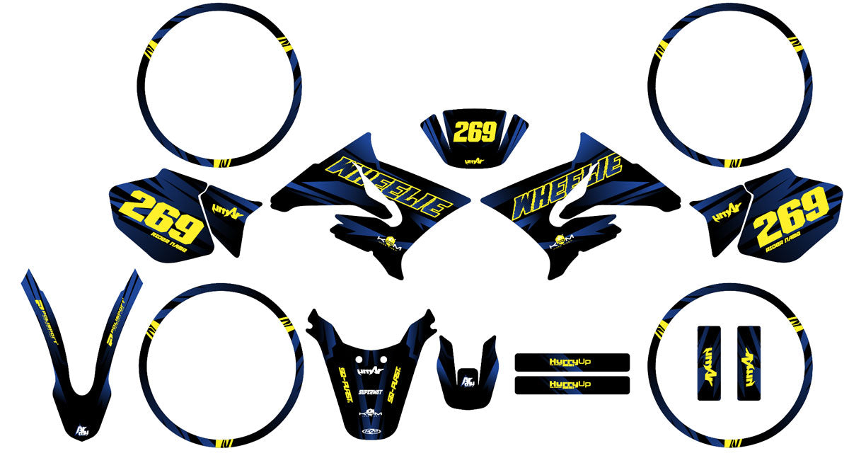 Kit pegatinas 50cc Yamaha DT 2004-2012 Sunny | pegatinas para moto | personalización 50cc | armysctv