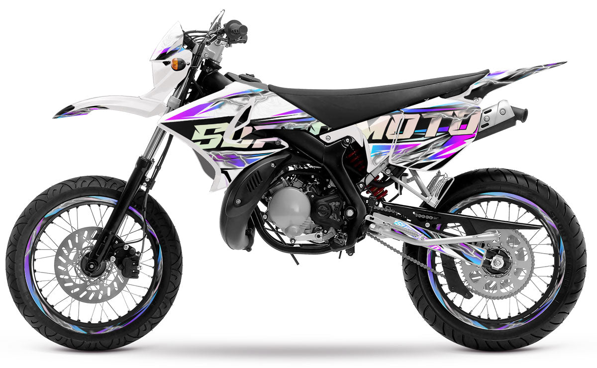 Kit déco 50cc pour Yamaha DT 2004-2012 Shiro | autocollants moto | personnalisation 50cc | armysctv