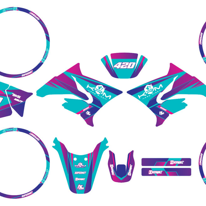 Kit pegatinas 50cc para Yamaha DT 2004-2012 Valentino | pegatinas para moto | personalización 50cc | armysctv