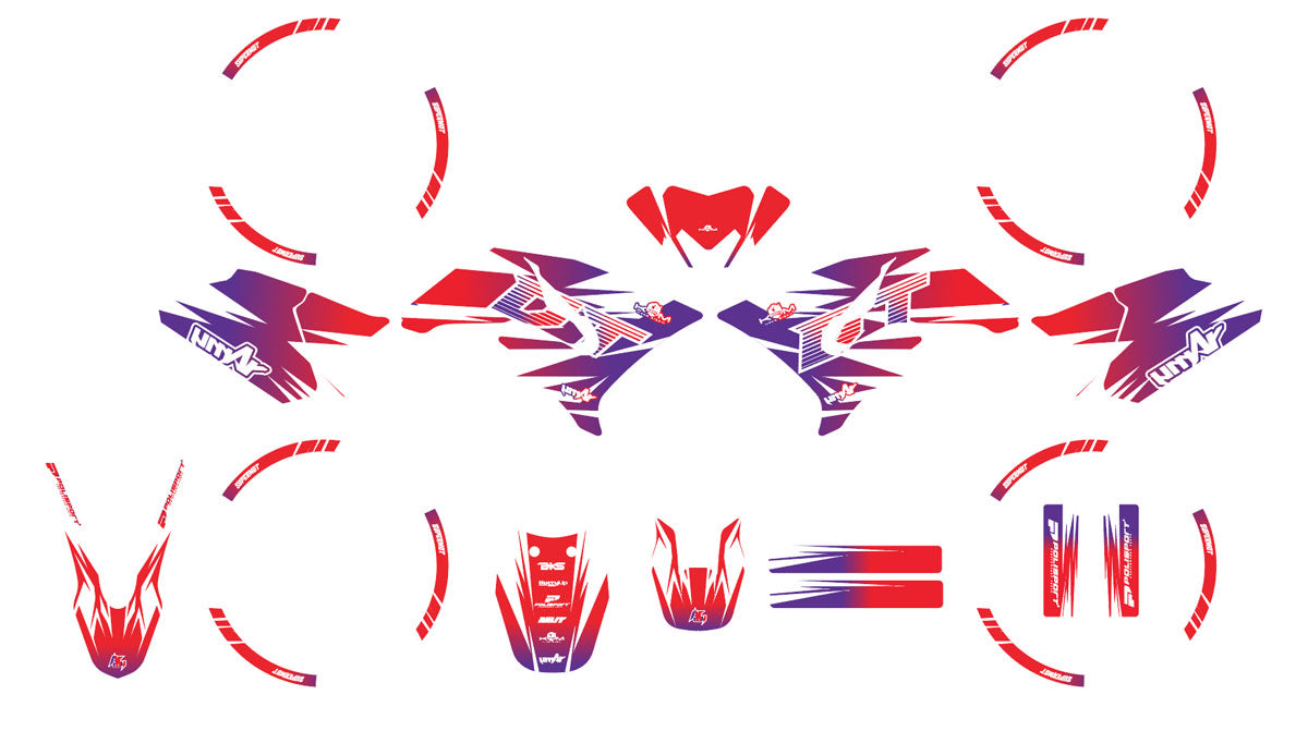 Dekor kit 50cc Yamaha DT 2004-2012 X-Fast | Motorradaufkleber | Personalisierung 50cc | armysctv