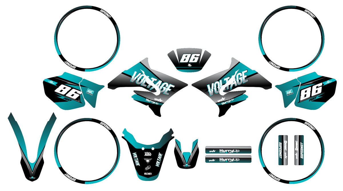 Kit pegatinas 50cc Yamaha DT 2004-2012 Yoshi | pegatinas para moto | personalización 50cc | armysctv