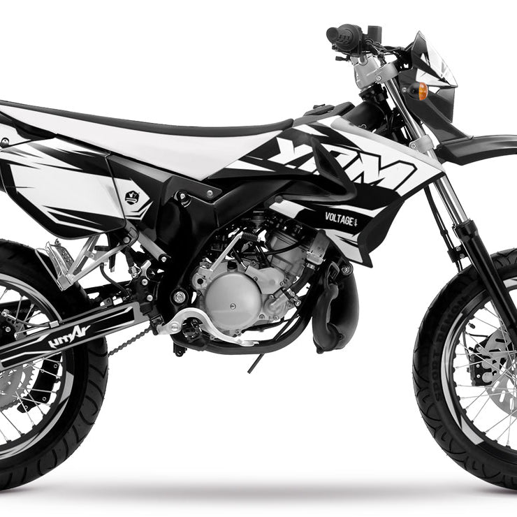 Kit pegatinas 50cc Yamaha DT 2004-2012 Ejército Negro y Blanco | pegatinas para moto | personalización 50cc | armysctv