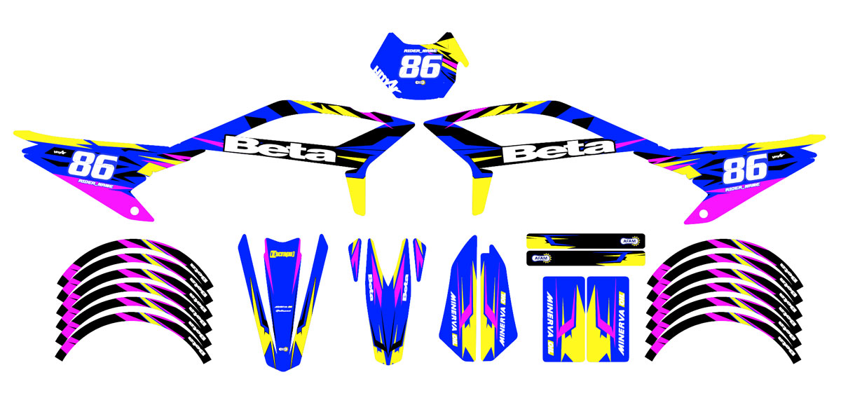 Kit pegatinas Beta RR 50 Motard 2021-2025 Army Tacker | pegatinas para moto | personalización 50cc | armysctv