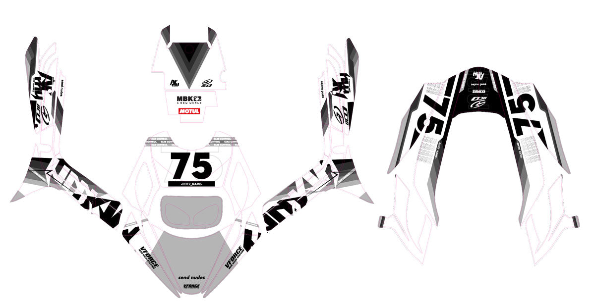 Kit déco MBK Booster RX BCD/Yamaha BW's RX BCD Army Greys | autocollants moto | personnalisation 50cc | armysctv