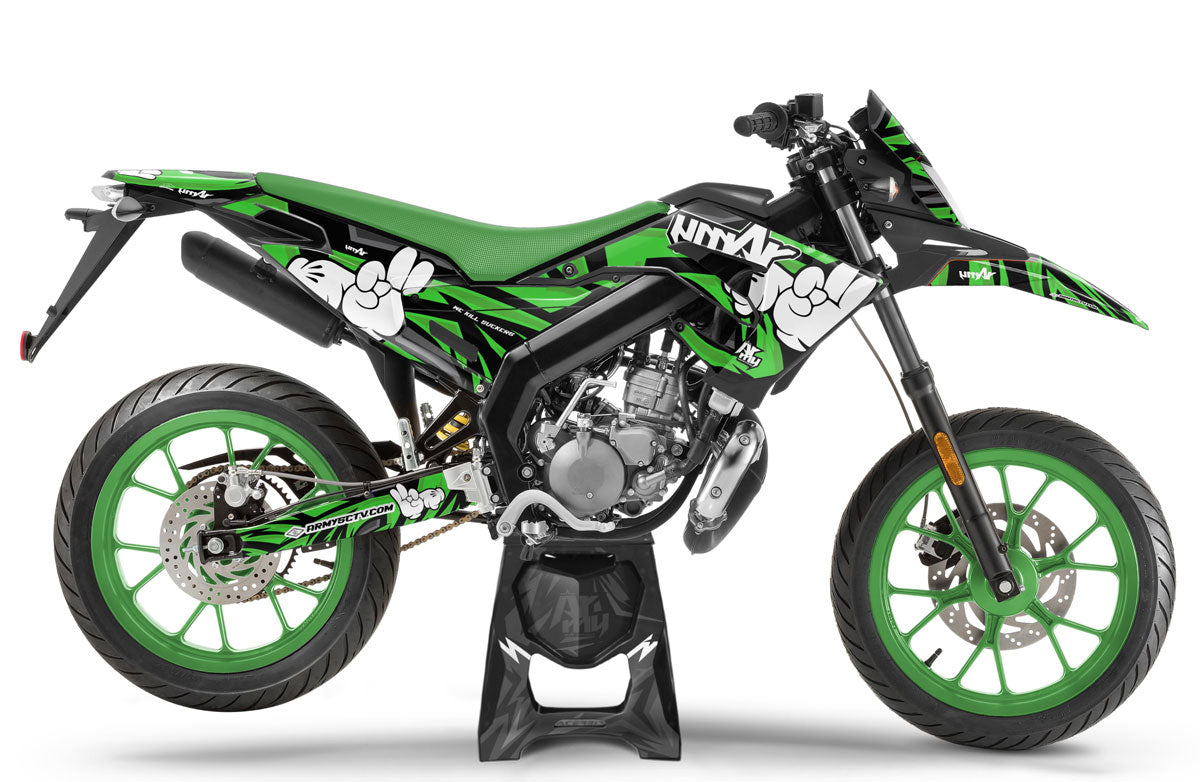 Kit déco Derbi Senda xtreme 50cc 2018-2025 Army Finger | autocollants moto | personnalisation 50cc | armysctv