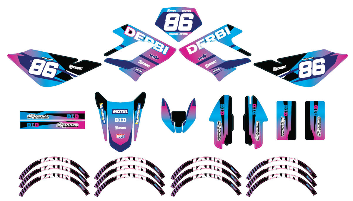 Kit pegatinas Derbi DRD Racing 50cc Army Blast | pegatinas para moto | personalización 50cc | armysctv