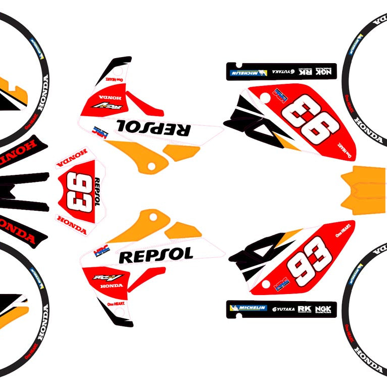 Kit déco Rieju MRT Repsol Racing by Army | autocollants moto | personnalisation 50cc | armysctv