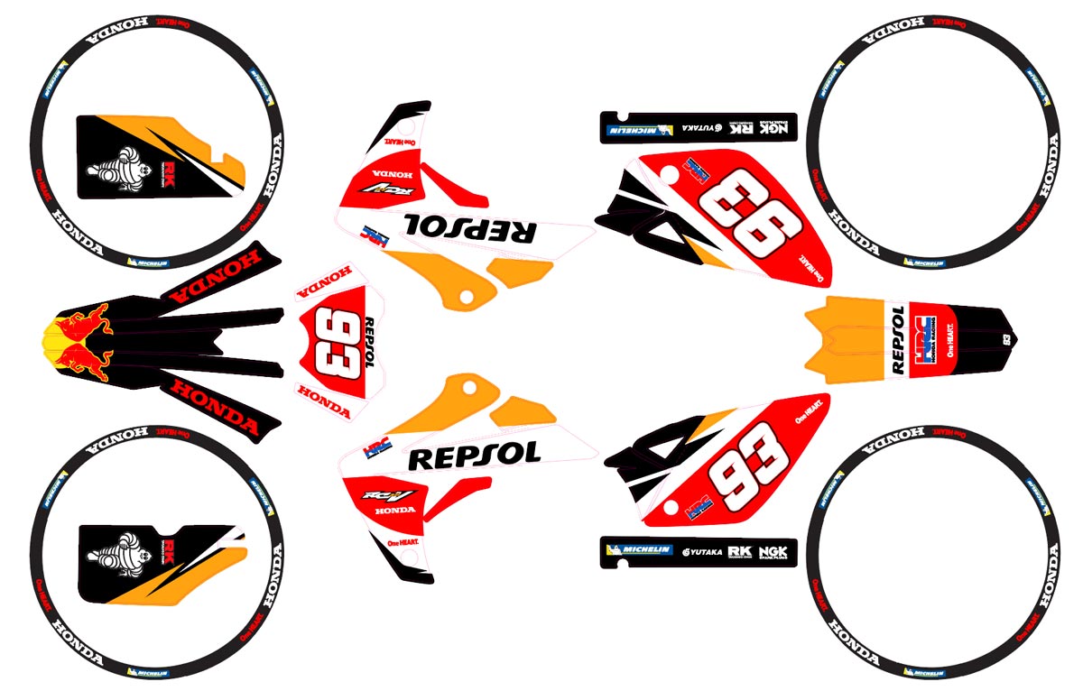 Kit déco Rieju MRT Repsol Racing by Army | autocollants moto | personnalisation 50cc | armysctv