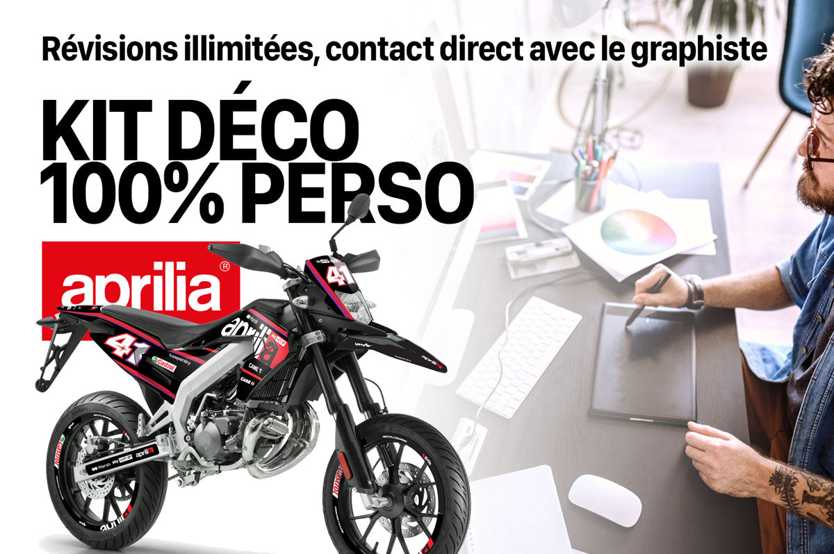 Kit déco 100% perso Aprilia 50cc SX/RX 2018-2025 | autocollants moto | personnalisation 50cc | armysctv