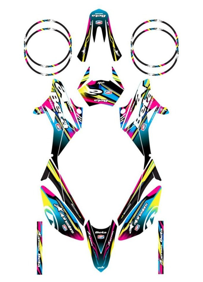Kit déco Beta RR 50 Motard 2011-2020 CMYK | autocollants moto | personnalisation 50cc | armysctv