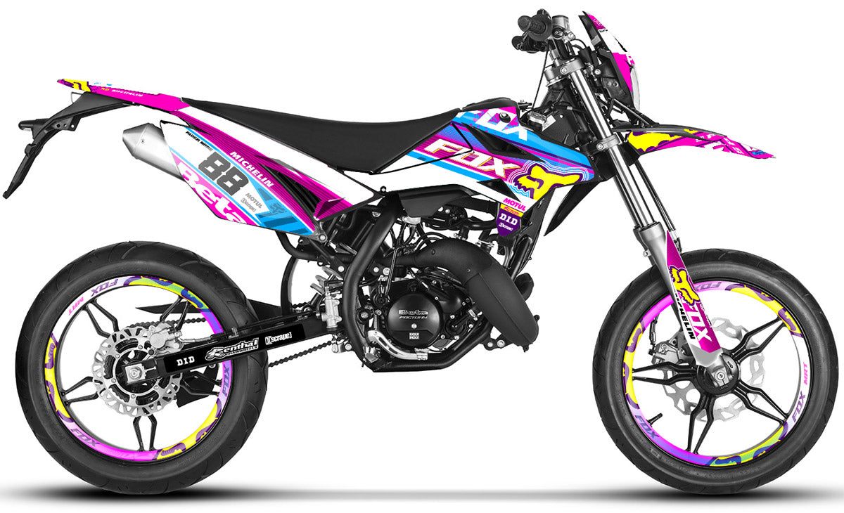 Dekor kit Beta RR 50 Motard 2011-2020 Pink Fox | Motorradaufkleber | Personalisierung 50cc | armysctv
