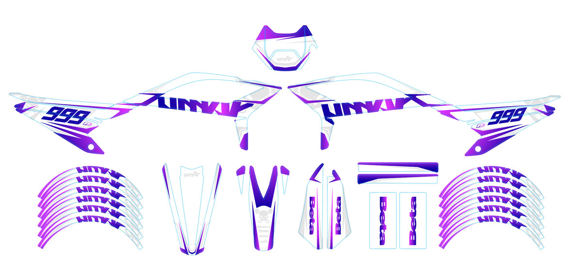 Kit pegatinas Beta RR 50 Motard 2021-2025 Audaz | pegatinas para moto | personalización 50cc | armysctv