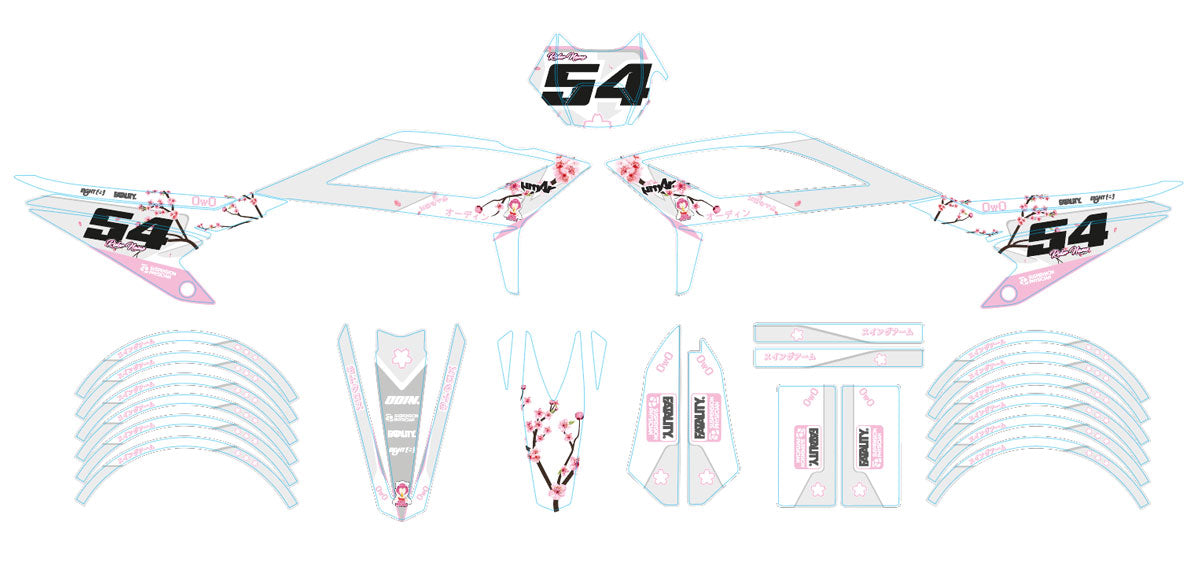 Kit pegatinas Beta RR 50 Motard 2021-2025 Ejército Sakura | pegatinas para moto | personalización 50cc | armysctv