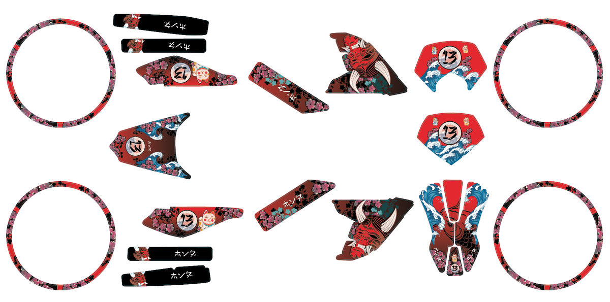 Kit déco Derbi Senda DRD Evo 50cc Arigato | autocollants moto | personnalisation 50cc | armysctv